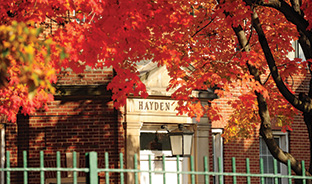 Photo of Hayden Hall in the fall. Link to Gifts of Retirement Plans. retirement.jpg