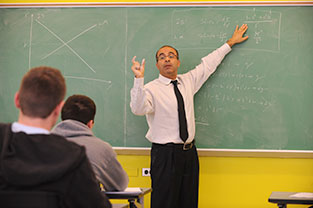 Photo of a professor in a class