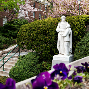 Photo of a statue on campus